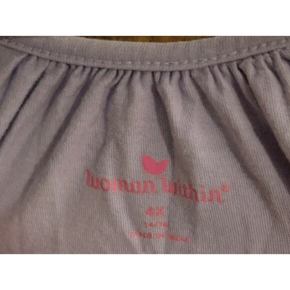 Woman Within Shirt Plus Size 4X XXXX 34 36 Purple Top Blouse Plus Freebie 5x - Picture 2 of 7